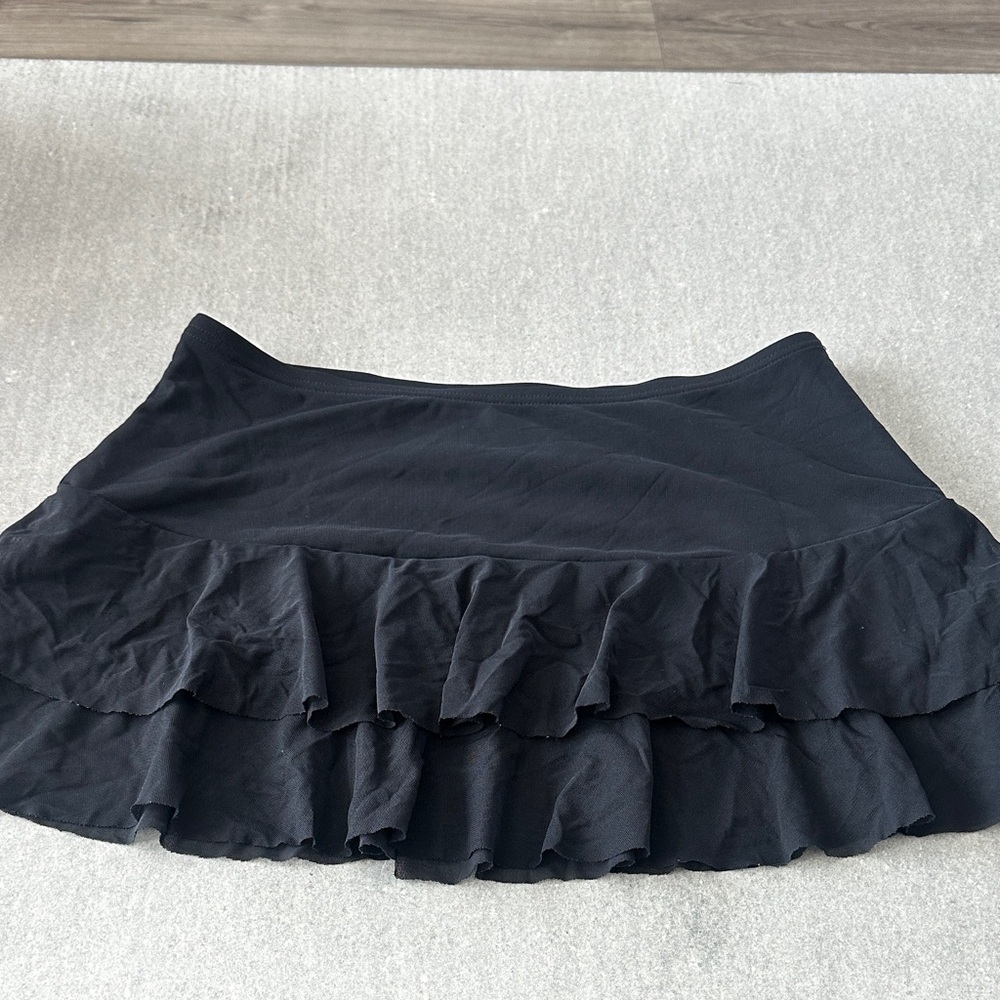 DownEast Elegant Black Swim Mini with Ruffles